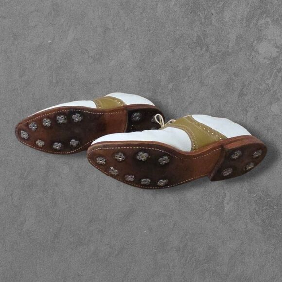 Vintage Purdue Johnston & Murphy Aristocrafts Golf Cleats Saddle Shoe Size 10 - Picture 7 of 7